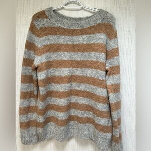 Lou & Grey Orange & Grey Alpaca & Wool Blend Sweater